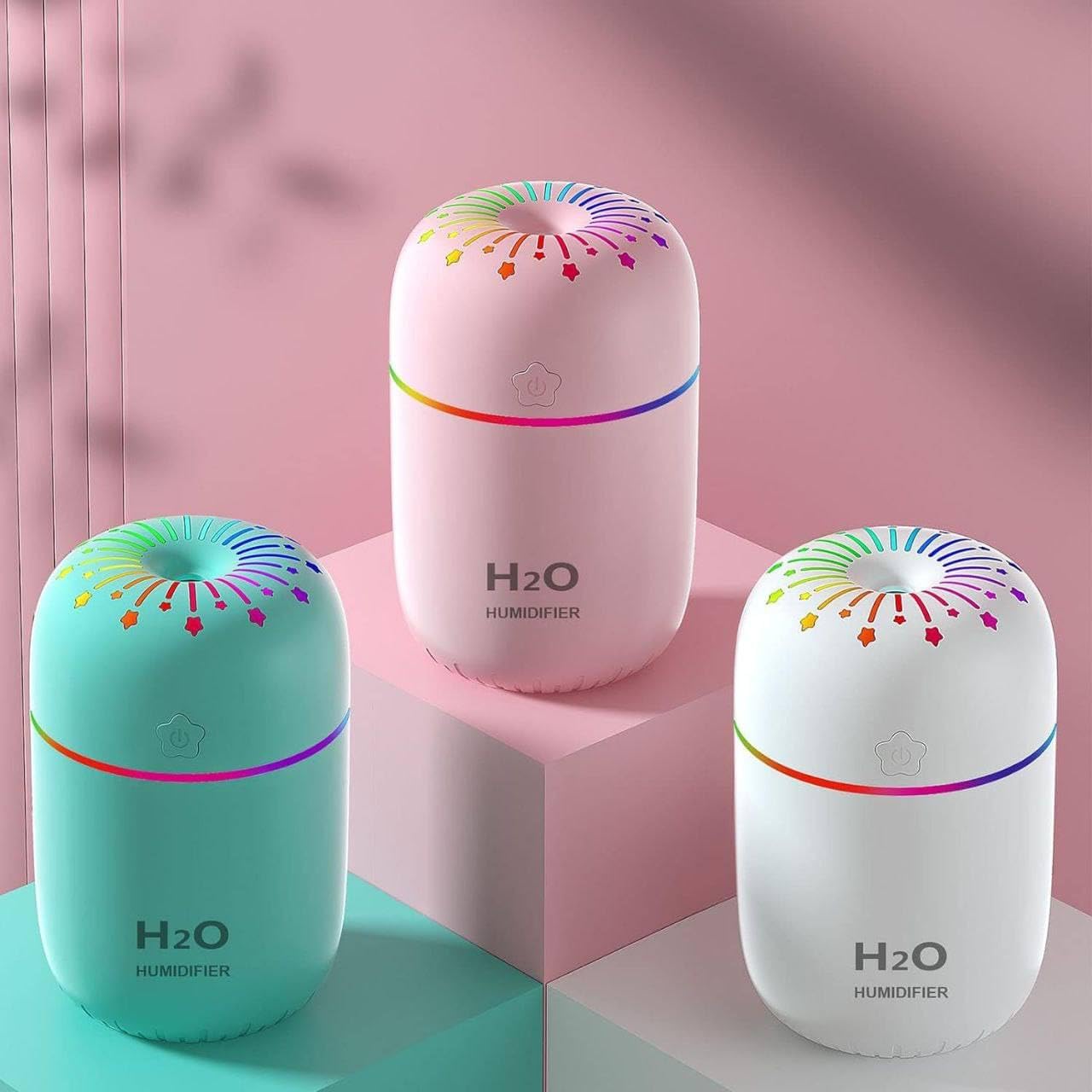 vernocraft cool mist humidifier star design 300 ml ultrasonic aroma diffuser 7‑color led night light 2 mist modes auto shut‑off for home office car baby nursery room