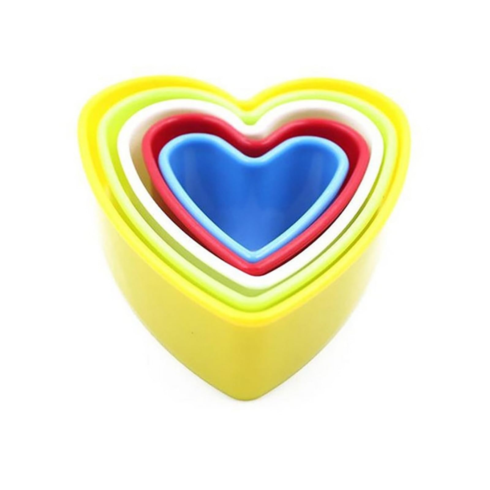 Juego de 5 unidades de moldes cortadores de galletas con forma del árbol de Navidad, forma de corazón y estrella, formas de émbolo for hornear Mousse, decoración de pasteles, herramientas DIY