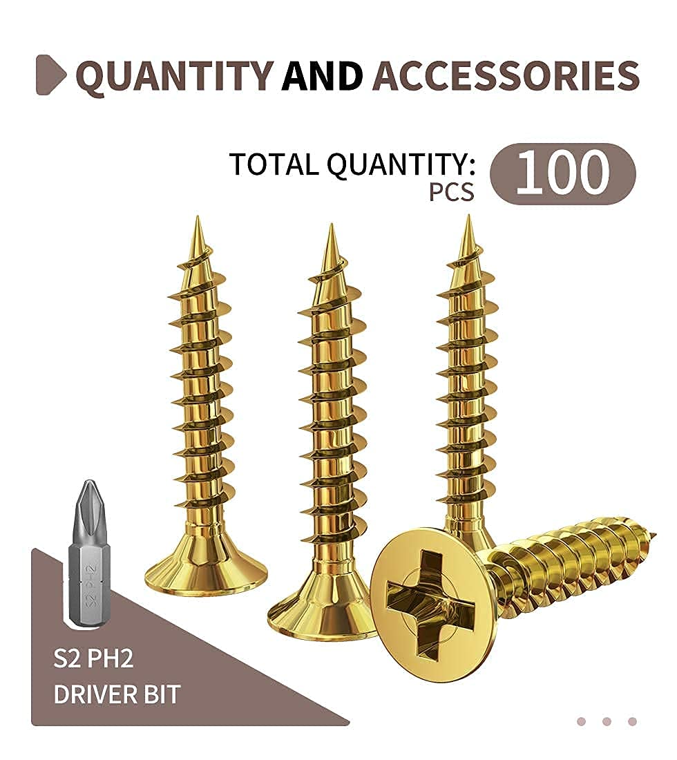 3.5x30mm Wood Screws,Phillips Flat Head Screws for Wood, Zinc Galvanized,Multi Purpose Screws