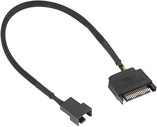JAGTRADE SATA 15 Pin to 1/2 Cooling Fan Interface 3 Pin/4 Pin Laptop Motherboard CPU Fan Extension Cable Adapter Cable Connectors