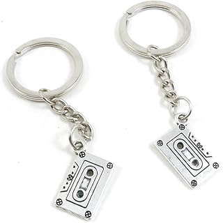 Price per 2 Pieces Key Tag Chain Ring Keyring Keychain P5XC1 Audio Cassette Tapes