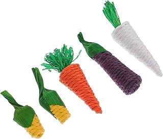 balacoo 5PCS Rabbit Teething Stick Parakeet Toys Cockatiel Treats Sport Accessories Rabbit Toy Rabbit Eating Carrot Toy Bunny chew Toys Bunny Teeth Care Toy Rabbit Bite Plaything Parrot