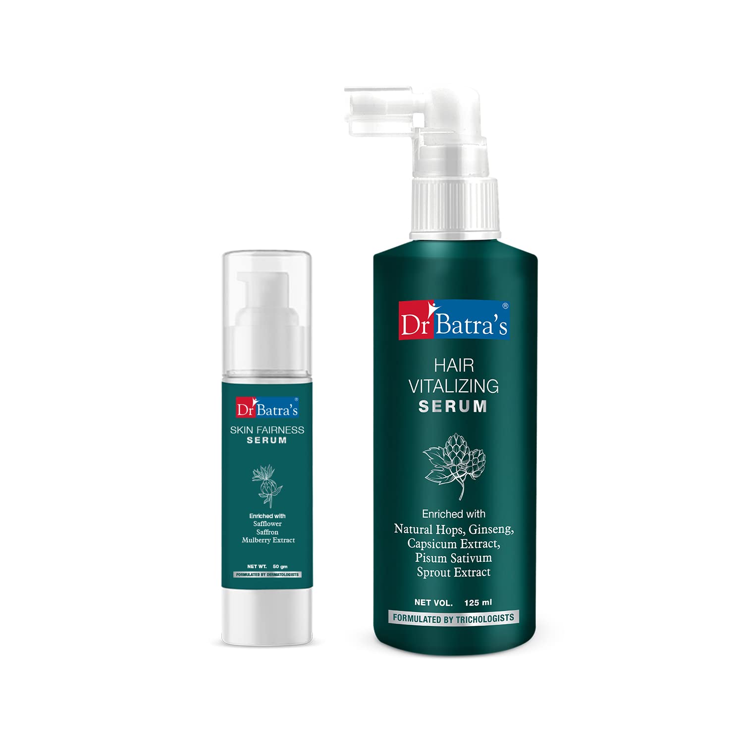 Dr Batra's Hair Vitalizing Serum 125 ml & Skin Fareness Cream - 50g, Balanced scalp, Fairness serum for Skin Brightening, Prevention from Melanin Production (Pack of 2)-image-18