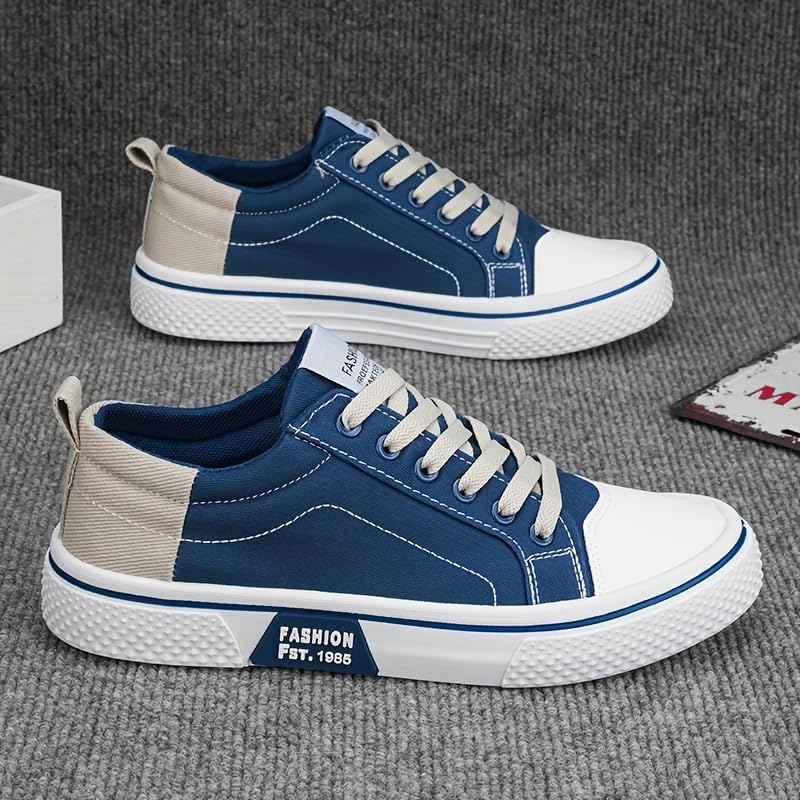 Men's Casual Canvas Sneakers - Classic Street Style Skate Shoes, Low Top, Round Toe, Spring/Autumn3