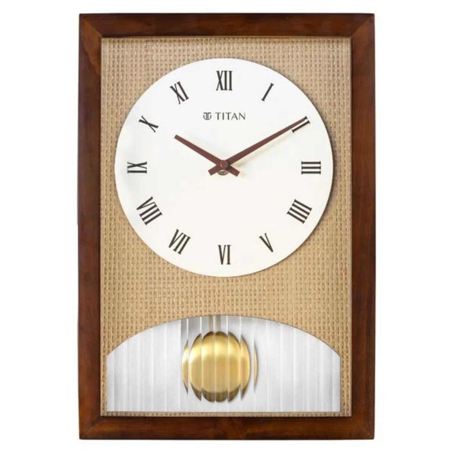 Titan Wooden Pendulum Clock - Premium Decor Box Pendulum Wooden Wall Contemporary Look Clock - 37 cm x 25.5 cm (Medium)-image-22
