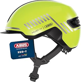 ABUS Urban Helmet HUD-Y - with Magnetic, Rechargeable LED Rear Light & Magnetic Closure - Cool Bicycle Helmet for Everyday Use - for Men and Women