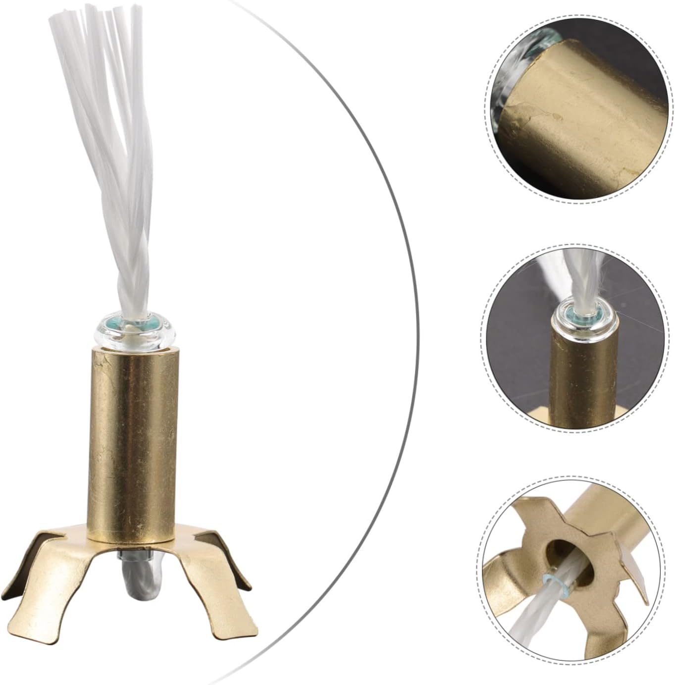 6-Pack Wick Rack with Wicks Four Corner Wick Holder for Buddhist Temple Oil Lamps Iron Lamp Stand for Home Decor Table Display Party and Temple Use
