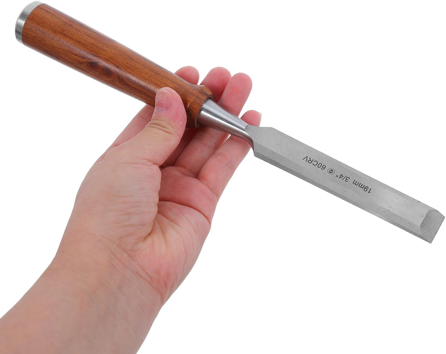 Garneck Woodworking Mortise Chisel 19mm Flat Carpenter Wood Carving Gouge with Blade Guard and Storage Box for Handcraft Wood Sculpting Tools