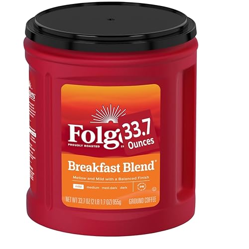 Breakfast Blend Ground Coffee, Mild Roast, 33.7 oz Canister (33.7 Ounce(1 Pack), Breakfast(Mild Roast))