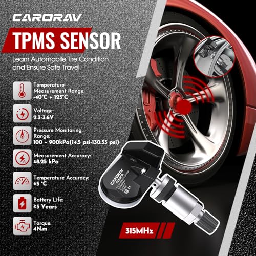 GM Tire Pressure Monitoring System Sensor fit for Chevy Silverado Tahoe Suburban Colorado GMC Sierra, 315Mhz TPMS Sensor Replaces 15114379 15122618 4 Pack - 4 Replaceable Valve Stems - Image 6