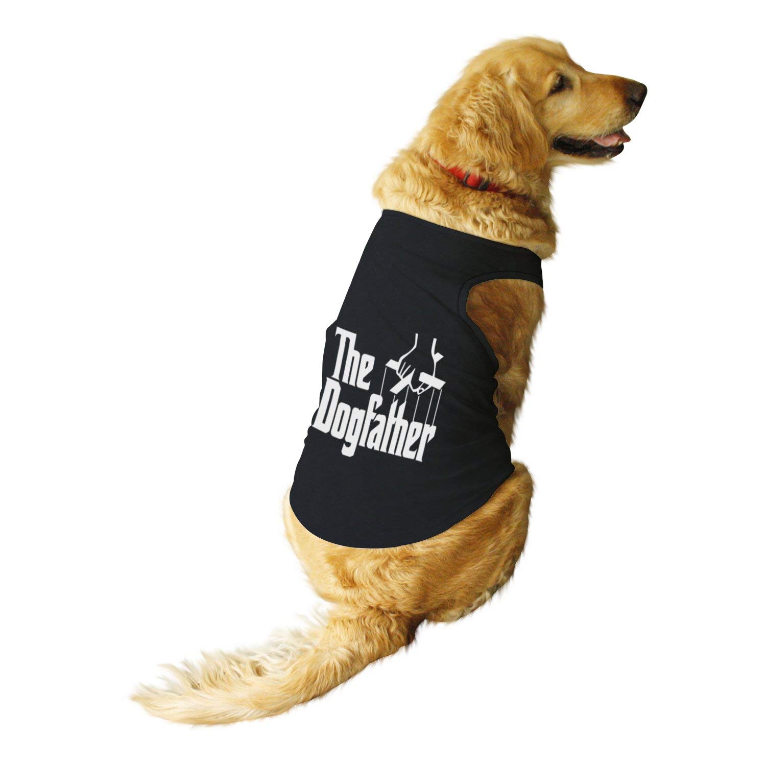 Ruse Pet The Dogfather Printed Round Neck Sleeveless Dog Vest Tank T-Shirt/Tees Apparel/Clothes/Tees Gift for Dogs(Black)/Medium (Chubby Pugs, Beagle etc.) (B07FQQ5P8G) Amazon Price History, Amazon Price Tracker