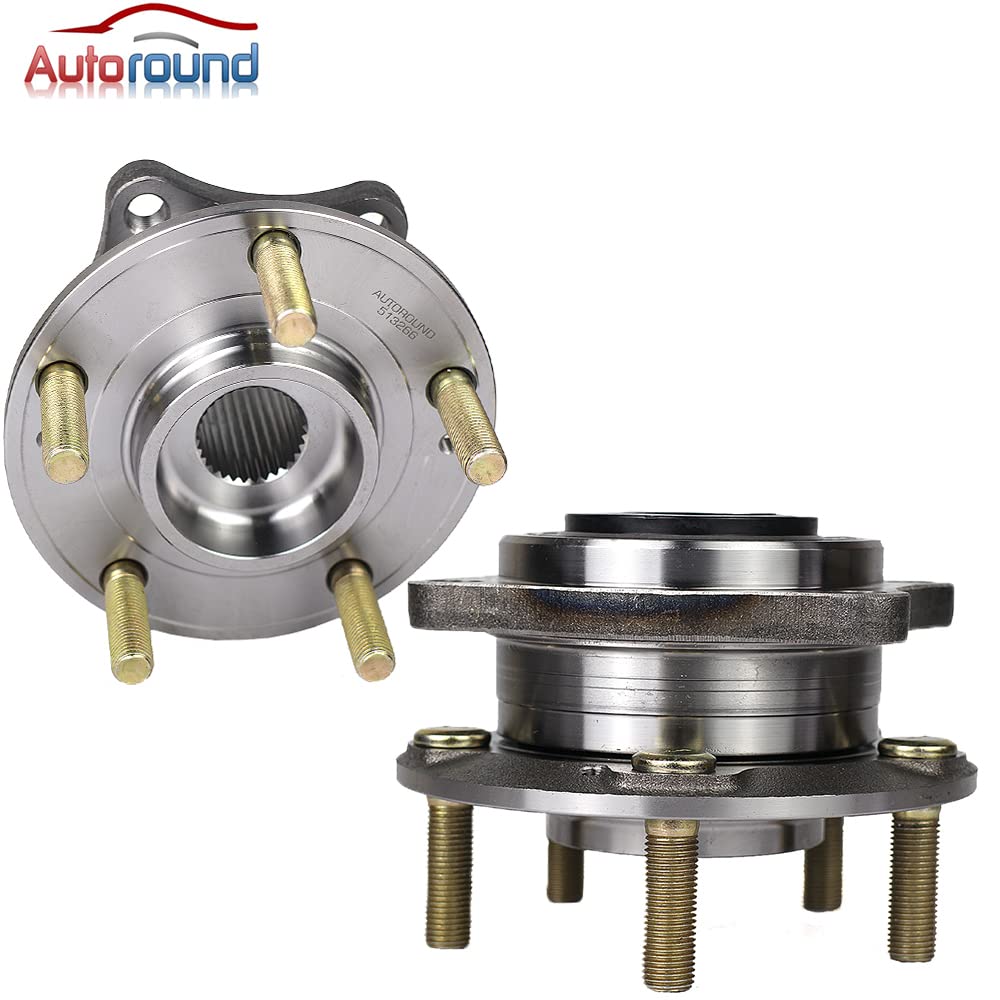 Autoround 513266 Front or AWD Rear Wheel Hub And Bearing Assembly Replacement for Hyundai Santa Fe/Veracruz, 2011-2015 Kia Sorento 5 Lug Non ABS Pair