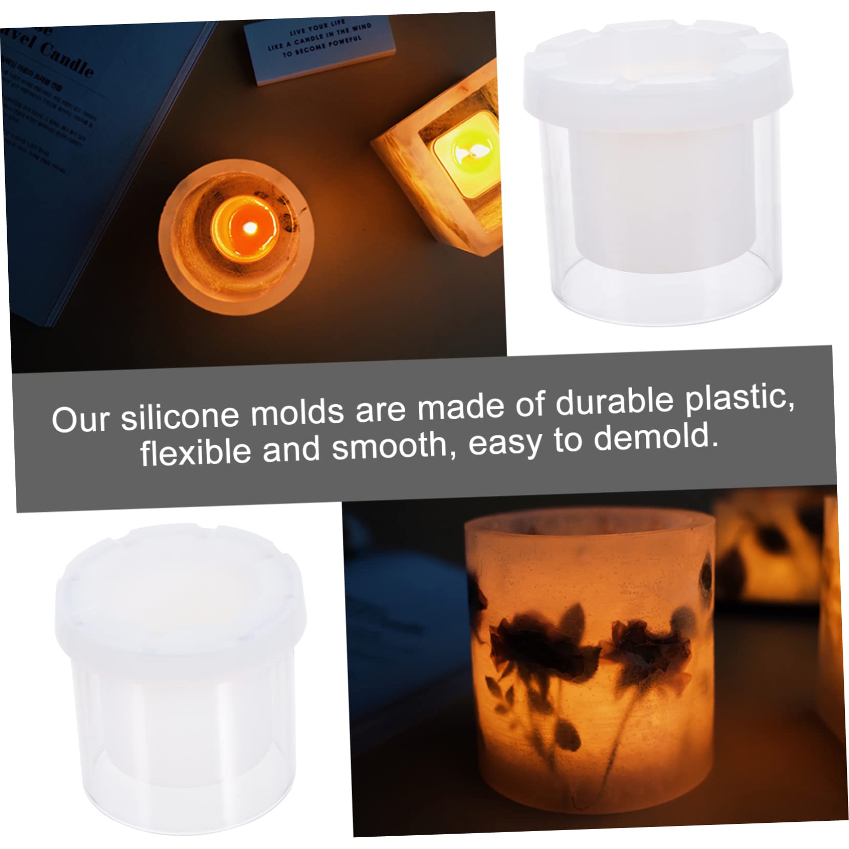 Moule Cylindre Bougie en Plastique pour Décoration Diy, Blanc