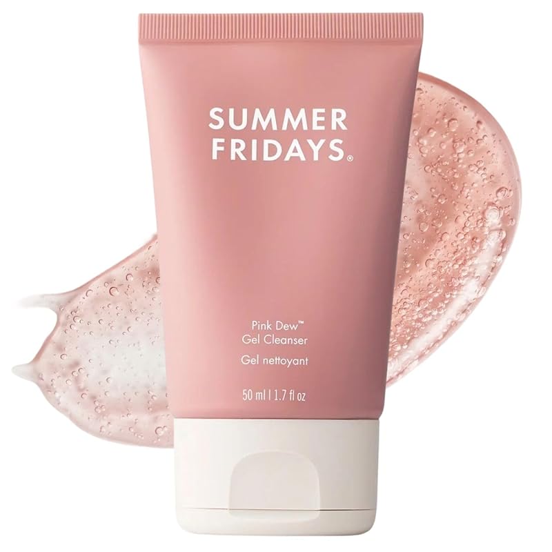 Gel de limpeza facial Pink Dew Summer Fridays, 50 mL