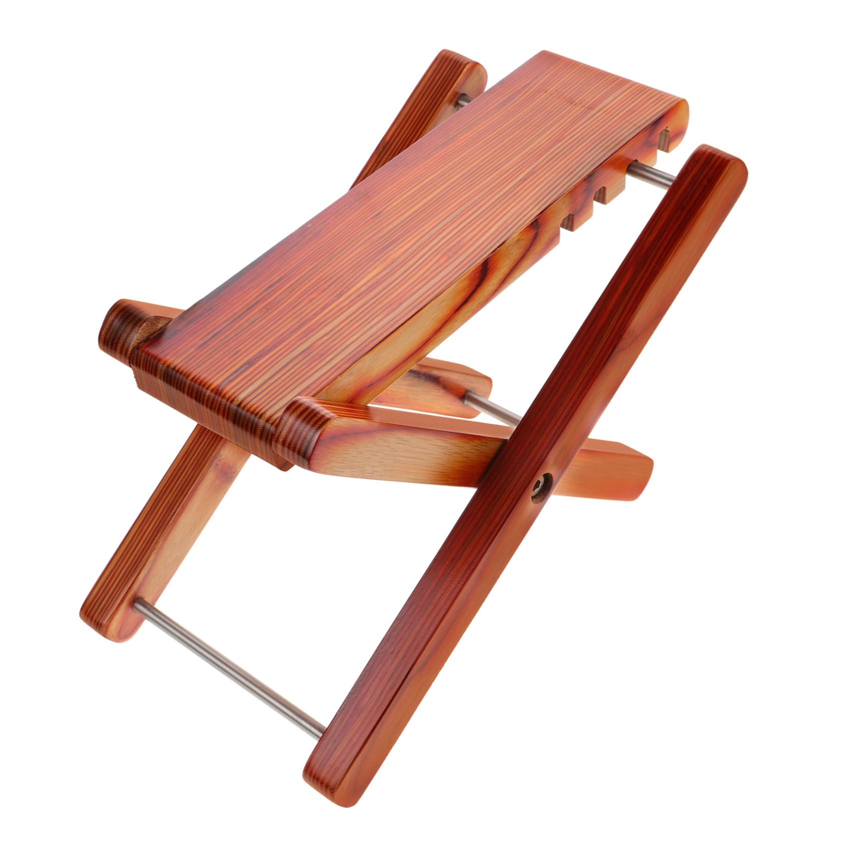 Yardwe Poggiapiedi per Chitarra Stabile Pieghevole in Bambù e Ferro Altezza Regolabile 4 Livelli per Chitarra Classica e Musicisti in Viaggio