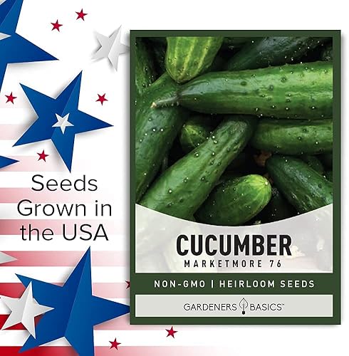 Miniatura 6 de Gardeners Basics, Marketmore 76 - Semillas de pepino para plantar - Cucumis sativus Heirloom, variedad de vegetales sin OMG, semillas de 0.04 oz (1