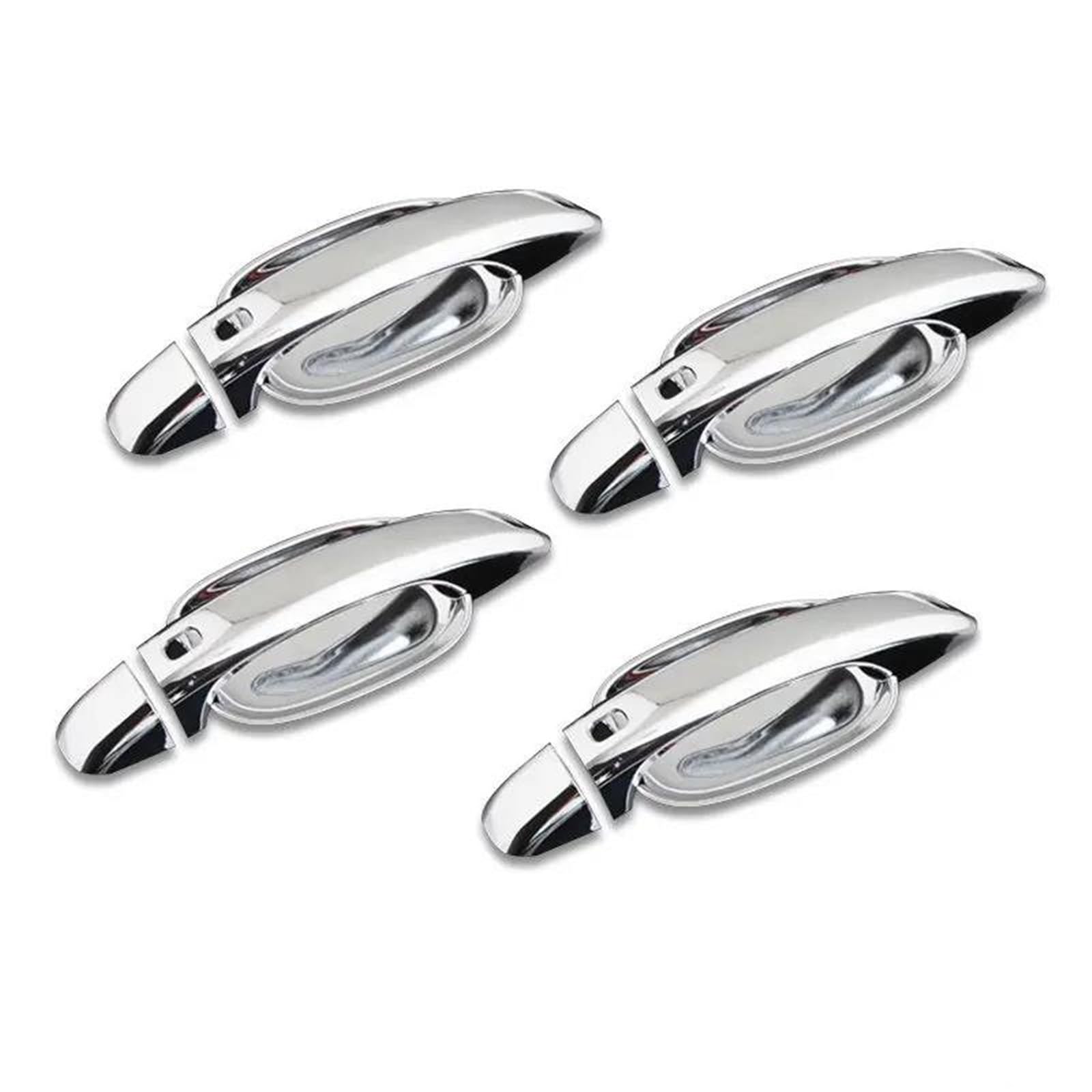 PIWINE Handle Sticker Glossy Black Chrome Car Door Handle Bowl Cover Sticker for S4 A5 2009-2015 Styling Accessories(Silver Handle-Bowl)