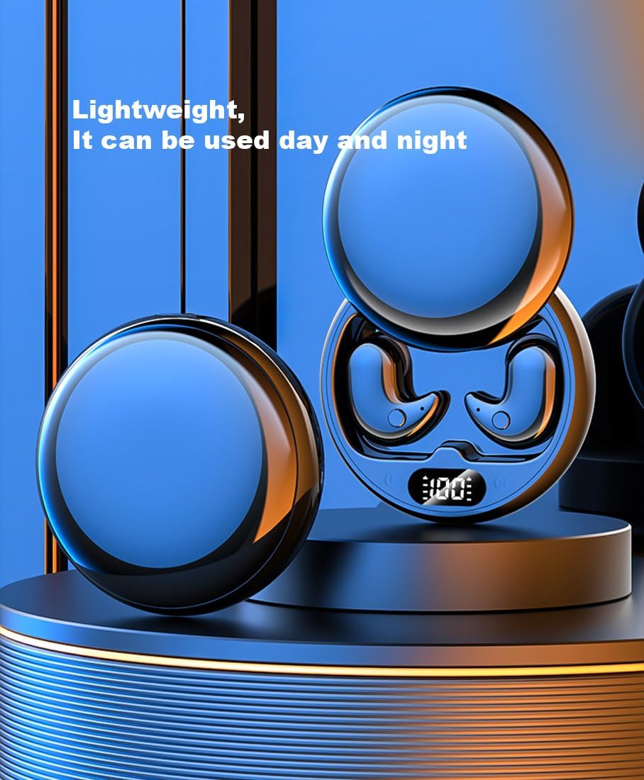 Micool Invisible Sleep Wireless Earphone, Ipx5 Waterproof Earbuds, Lightweight Sleep Headphones Bluetooth 5.3, Painless Sleeping Earphones for Sensitive Sleeper with Long Battery Life (Black)