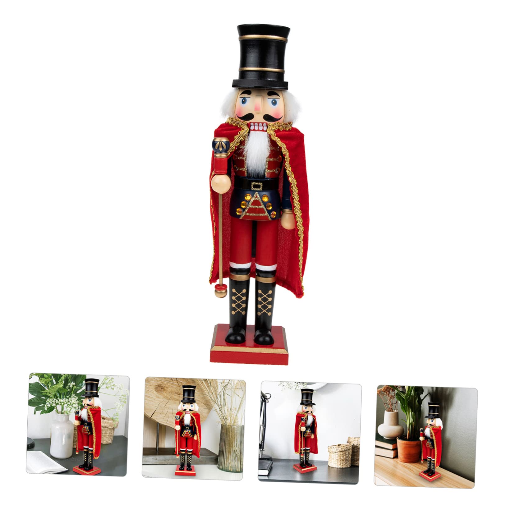 SOLUSTRE Decorazione Schiaccianoci in Legno Ornamento da Tavolo per Feste di Natale Artigianato in Legno Schiaccianoci per Decorazioni Natalizie