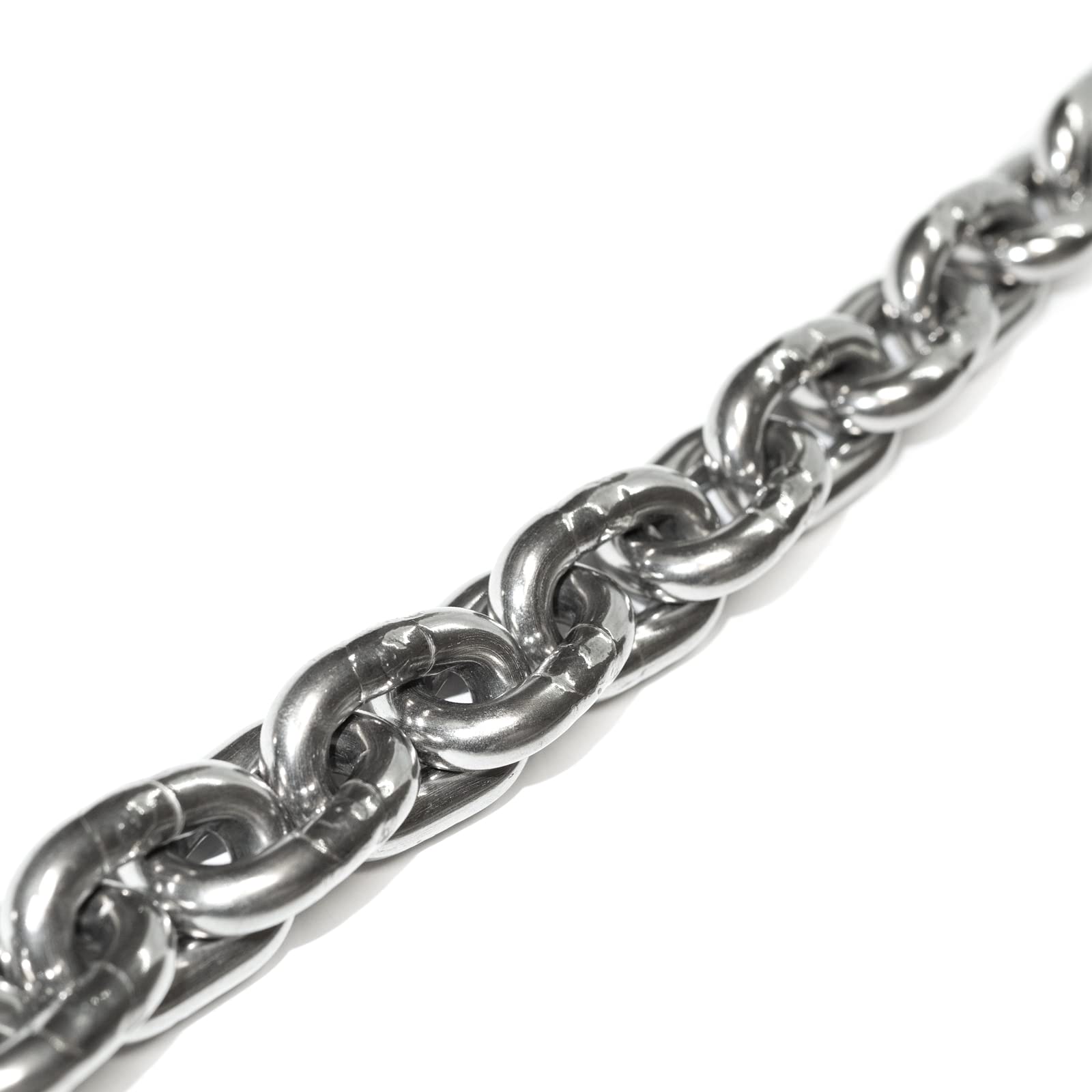 PRIOstahl Cadena de acero inoxidable, eslabones redondos, eslabones largos, eslabones cortos, 2 mm, 8 mm x 1 m, cadena de acero redondo, eslabones para saco de boxeo, silla colgante, cadena de cierre