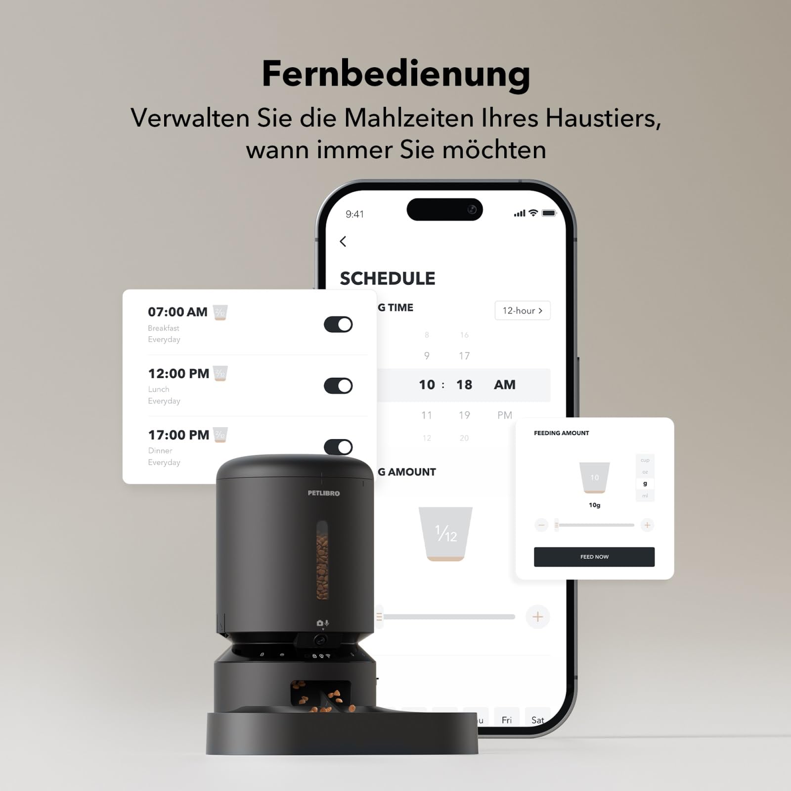 PETLIBRO ETLIBRO Dozownik karmy 2 kot z kamerą 1080P, 5G i 2,4G WiFi automatyczny karmnik dla zwierząt z miskami ze stali nierdzewnej, miski dla kotów lub psów