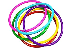 12-Pack Random Colored Plastic Pool Toy Rings for Toss Game