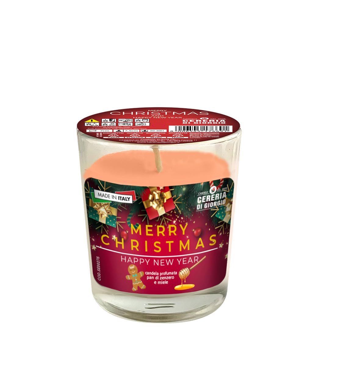 Vela en vaso perfumado pan de jengibre y miel - Christmas Collection - Cera vegana- Cereria di Giorgio