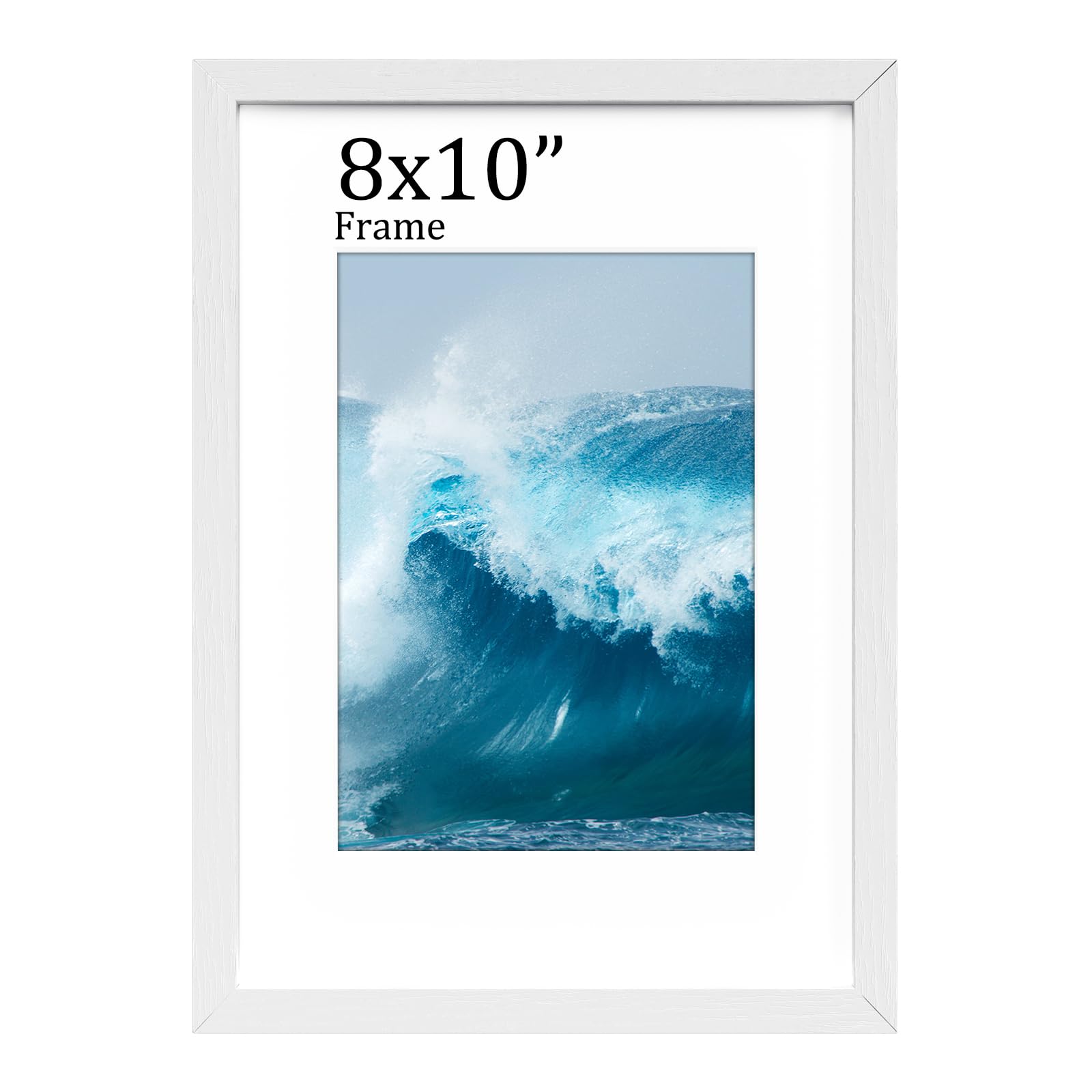 FamiPrts 8x10 Frame, Wooden Picture Frames 8x10, Versatile White Frame, Dual Orientation (Landscape/Portrait), Includes Wall Hooks - Wall Mount for Home, Office, Gallery