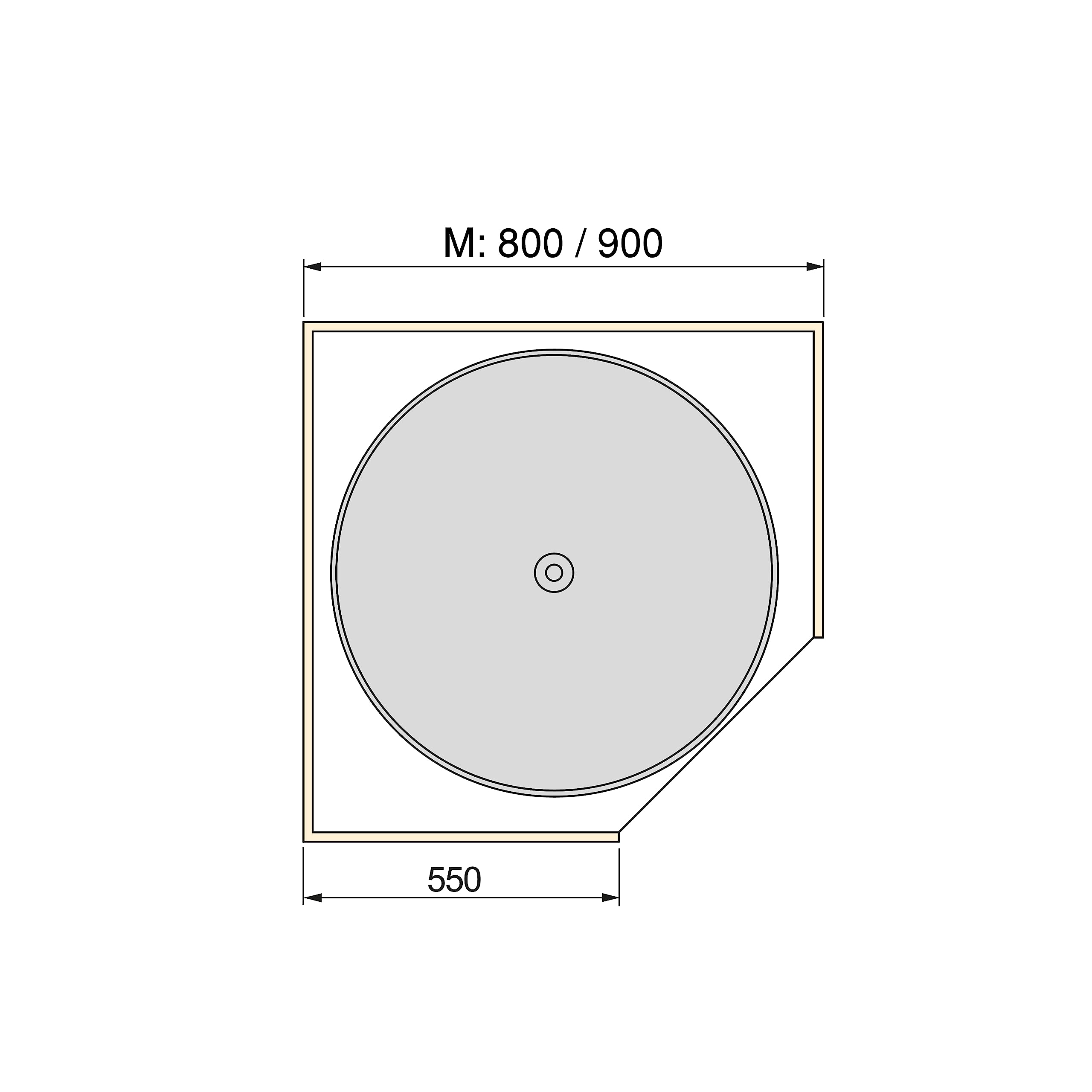 EMUCA - Juego de bandejas Circulares Shelvo para Mueble de Cocina, 800, Plástico Gris y Aluminio