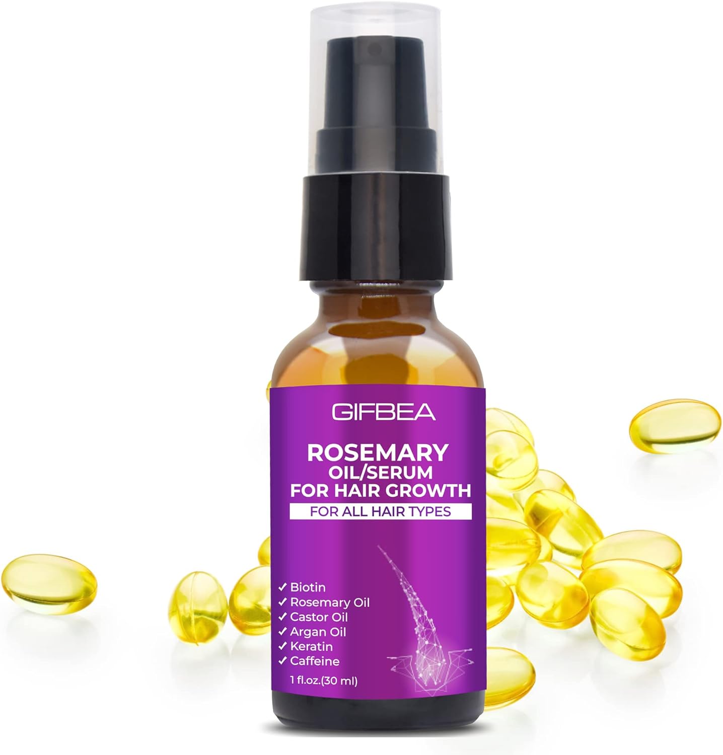 Biotin Hair Growth Serum,Infused Biotin,Rosemary Oil,Argan Oil,Keratin