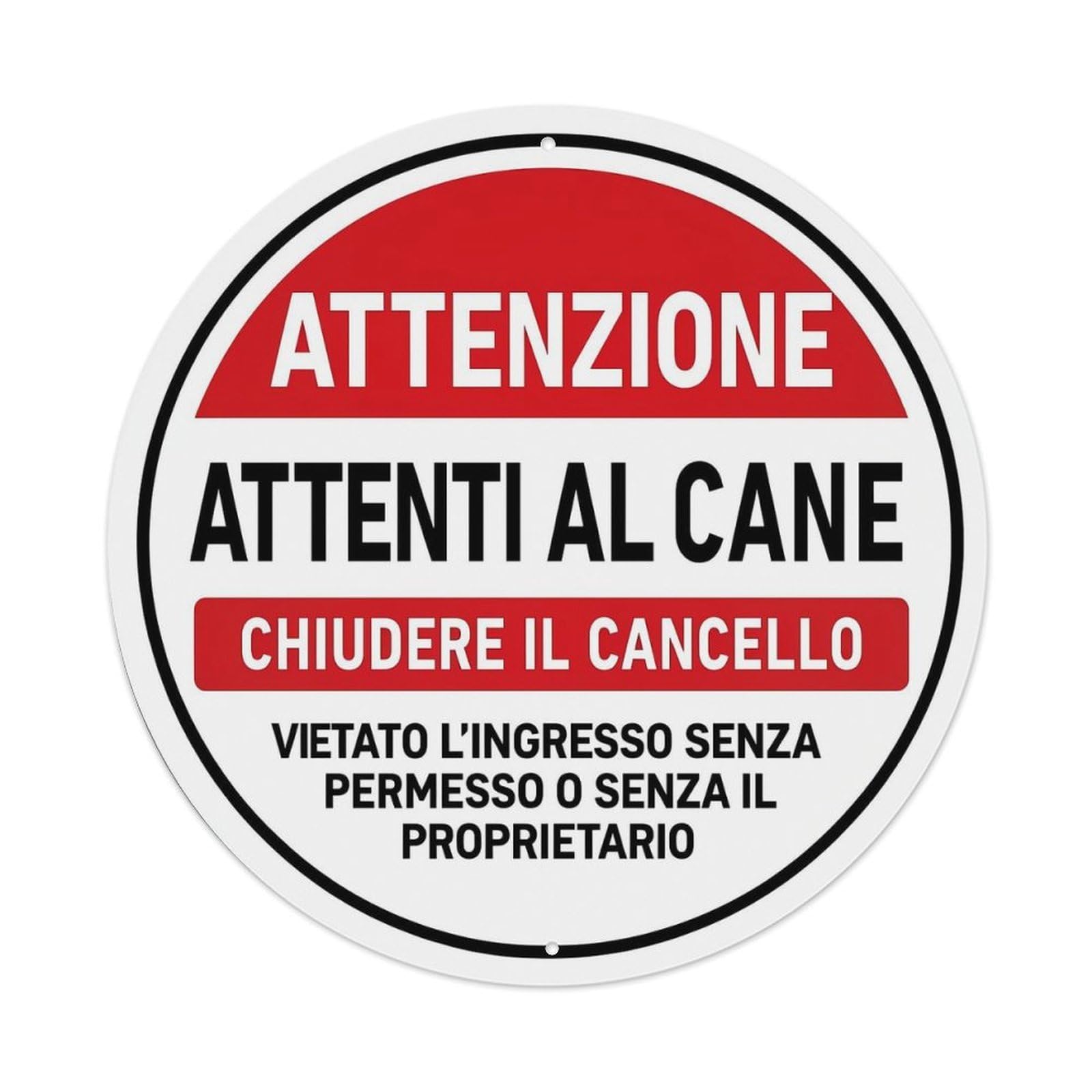 Attenzione Attenti Al Cane Chiudere Il Cancello Metal Tin Sign Plaque