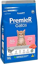 Ração Premier Ambientes Internos Pelos Longos para Gatos Filhotes Sabor Salmão - 500g Premier Pet
