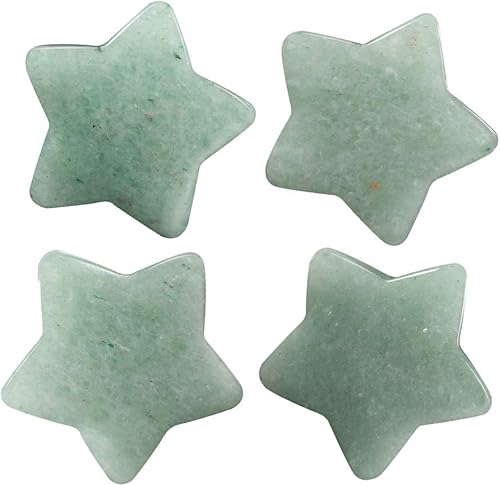 Miniatura 10 de Rockcloud - Juego de 4 cristales curativos en forma de estrella, piedras de bolsillo talladas a mano, decoración del hogar, obsidiana negra