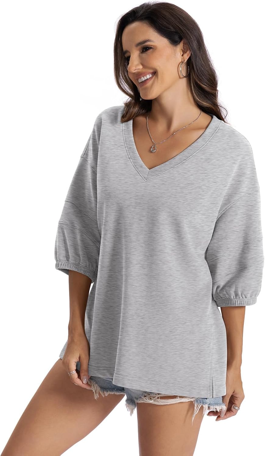A back view showcasing the slouchy, comfortable fit.
