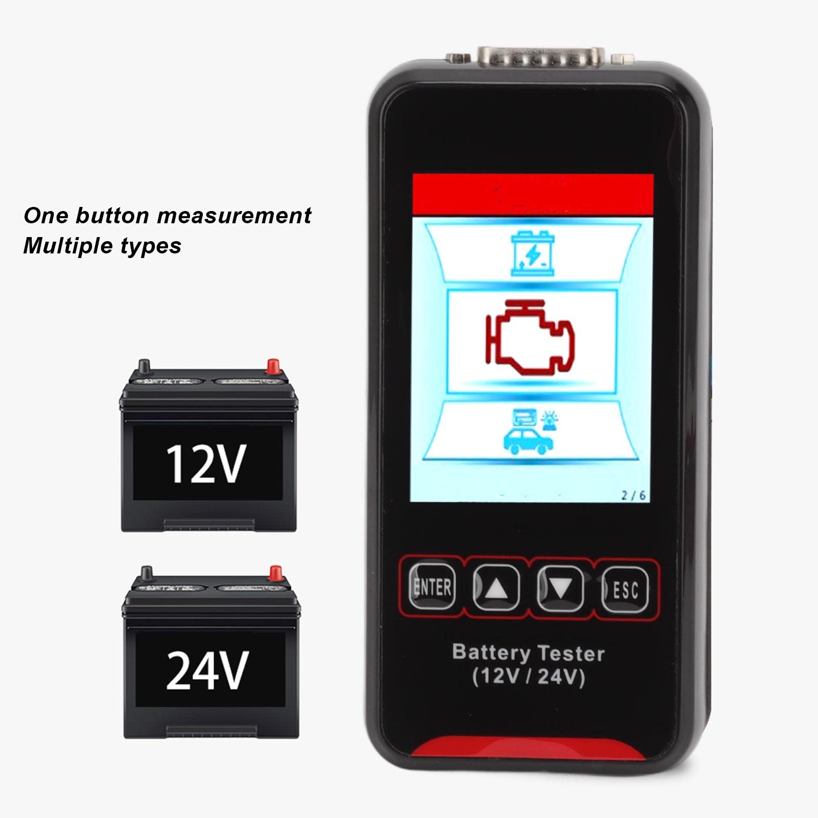 Tester per batteria per auto Vomeko, tester di carico della batteria LCD da 12 V 24 V, rilevatore di batterie per auto, per manutenzione del veicolo di vendita della batteria