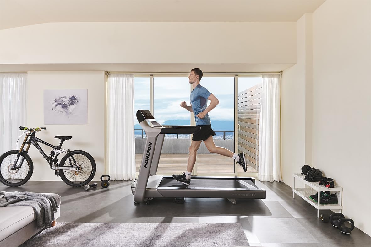 Horizon Fitness Laufband Paragon X mit leistungsstarkem 3,25 PS Motor und AirTrain Technologie welche unterschiedliche Lauf-Untergründe simuliert