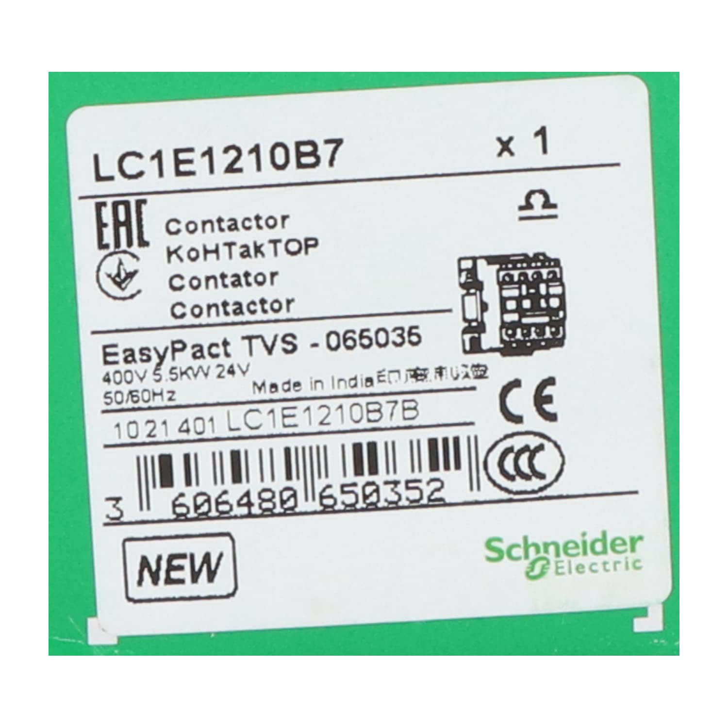 Schneider Electric LC1E1210B7 Contactor New NFP