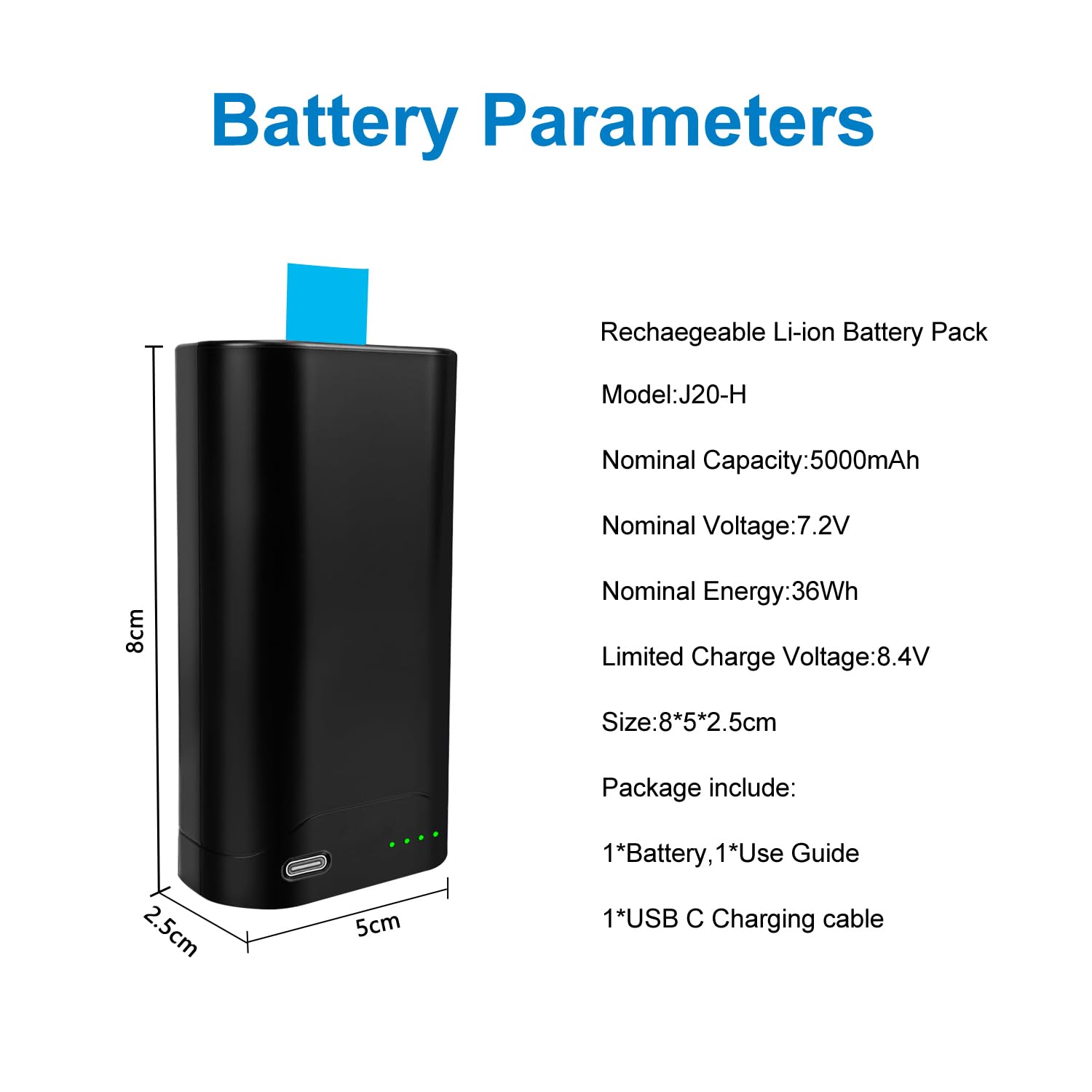 Batteria di ricambio SLODA per JBL Battery 200, compatibile solo con JBL Partybox 120 Altoparlante portatile ricaricabile (7,2 V 5000 mAh)