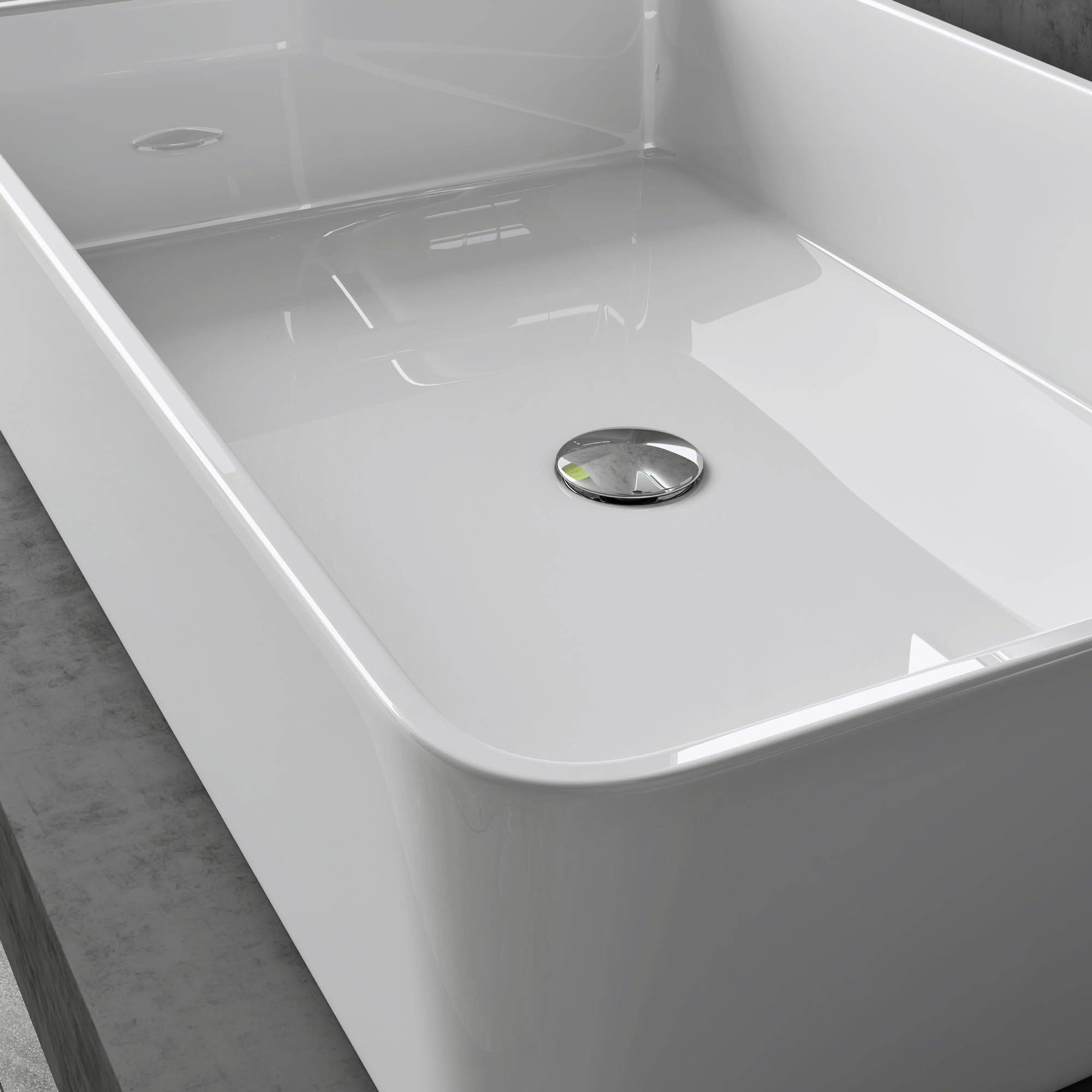 doporro Lavabo da Appoggio Rettangolare in Marmoresina Bianco Lucido 80x40x15 cm, Lavandino Bagno Moderno Colossum102