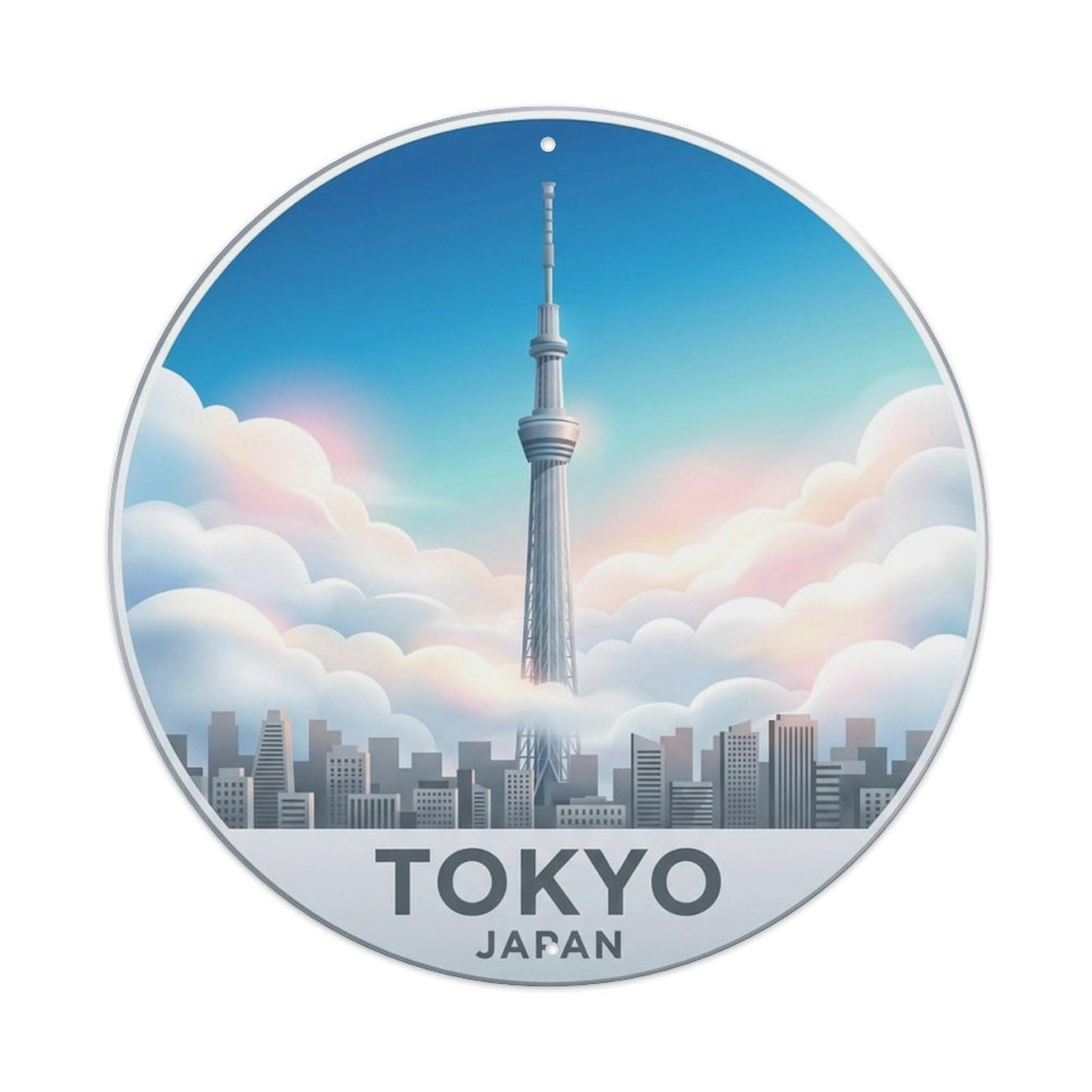 Tokyo Japan Woodblock Travel Antique Cultural Landmark Metal Tin Sign