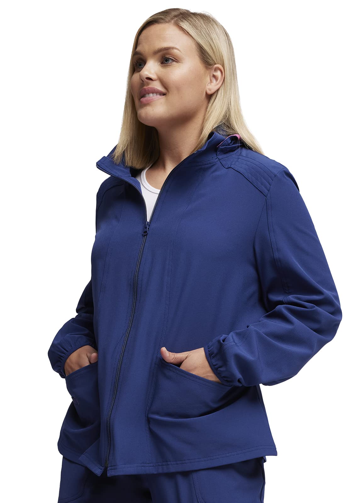HeartSoul Break On Through Women Warm Up Scrubs Jacket Zip Front 20310