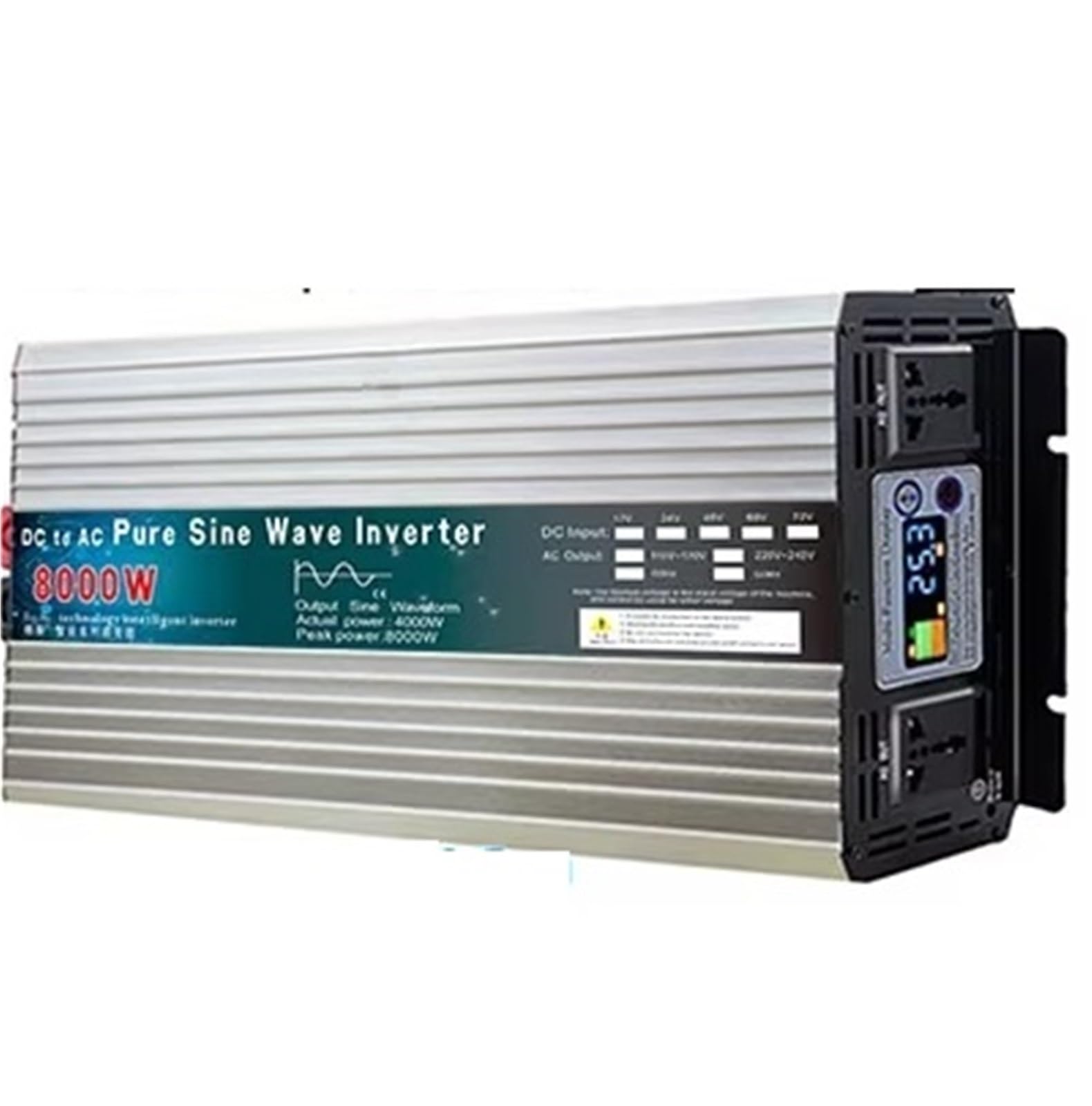 Inversor Inversor De Onda Sinusoidal Pura 12V/24V/48V/60V A 220V/230V 50Hz 6000W/8000W Convertidor De Voltaje Energía Solar De Onda Sinusoidal Pura(12V 8000W)