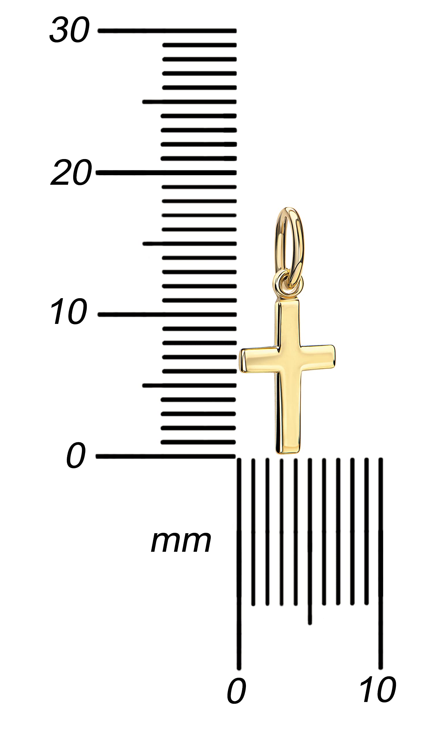 Kleiner Kreuz-Anhänger 585 Gold Gold-Kreuz für Damen, Herren und Kinder Ketten-Anhänger 14 Karat mit Halskette
