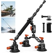 K&F CONCEPT Triple Camera Suction Mount with Magic Arm Extension Pole