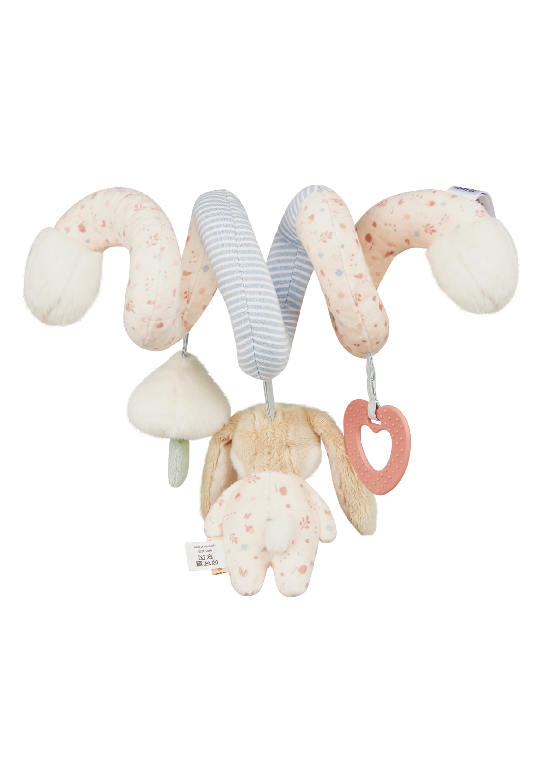 Sterntaler Spirale giocattolo coniglietto Hanni – Giocattolo Activity per il fissaggio a ovetto, passeggino o box – giocattolo morbido con sonaglio e anello di presa a forma di cuore in silicone, rosa
