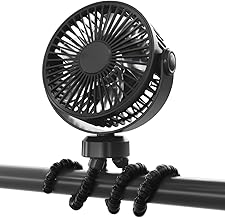 Stroller Fan, Portable Handheld Mini Clip on Fan with Flexible Tripod, USB or Battery Powered DeskFan, 3 Speeds Personal fan for Car Seat,Bike,Camping-Octopus-Tripod