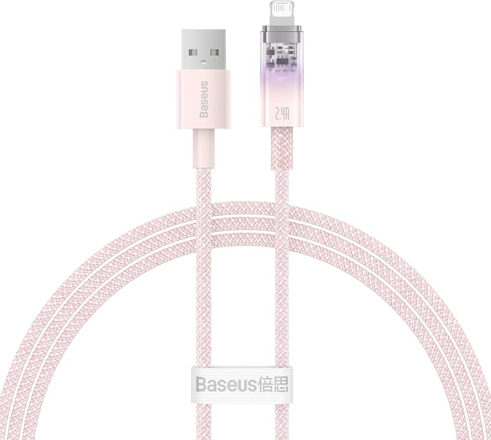 Baseus - Cabo Lightning Baseus Explorer Series Fast Charging 2.4A 1M (Rosa)