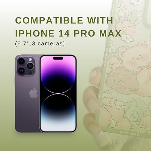 Miniatura 7 de Compatible con iPhone 14 Pro Max (6.7 pulgadas)  Funda de silicona TPU Retro Garden Bears para iPhone 14 Pro Max  Funda protectora suave y suave a