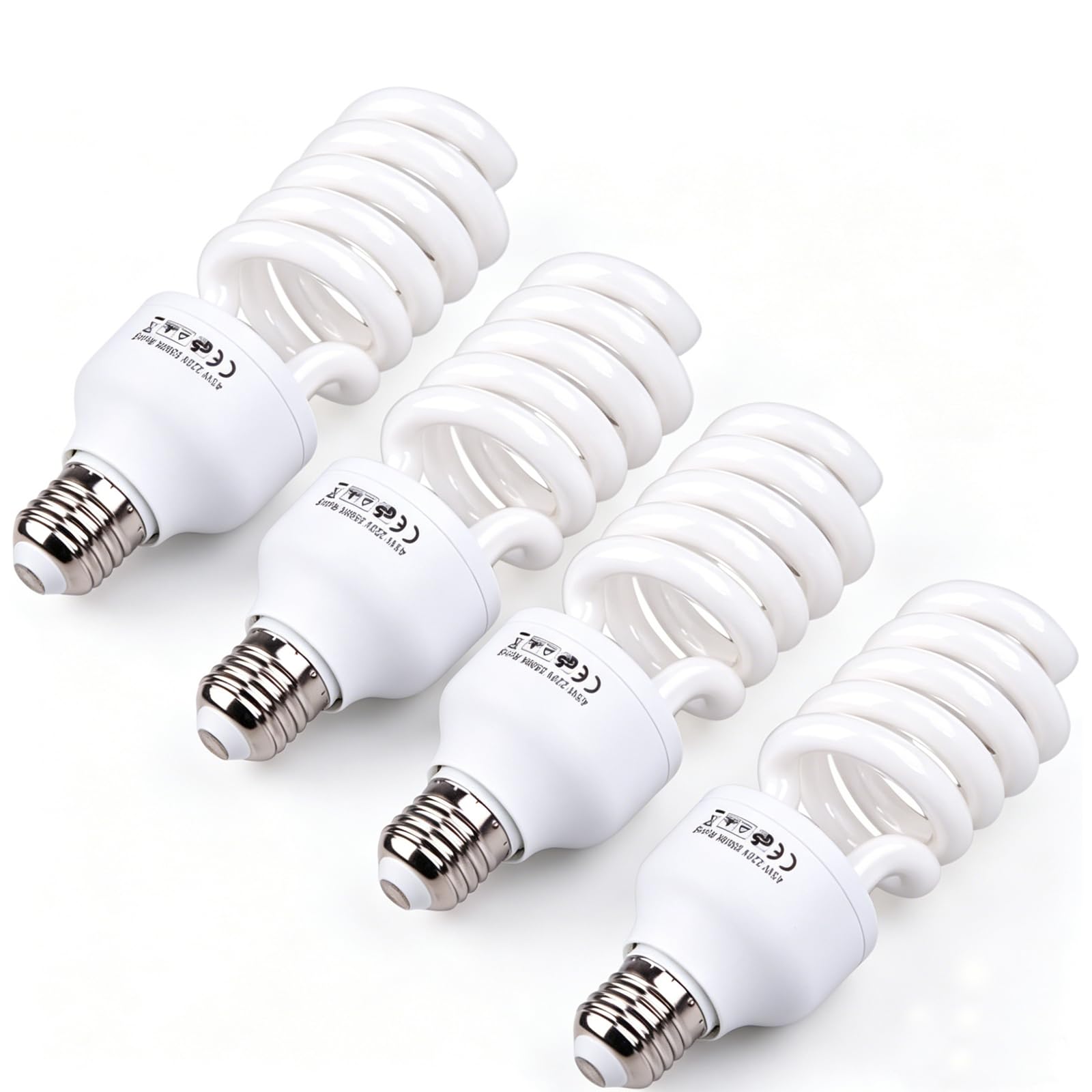 Andoer Lampadina per fotografia, 4 pezzi, E27, 220 V, 5500 K, 45 W, luce diurna per studio fotografico