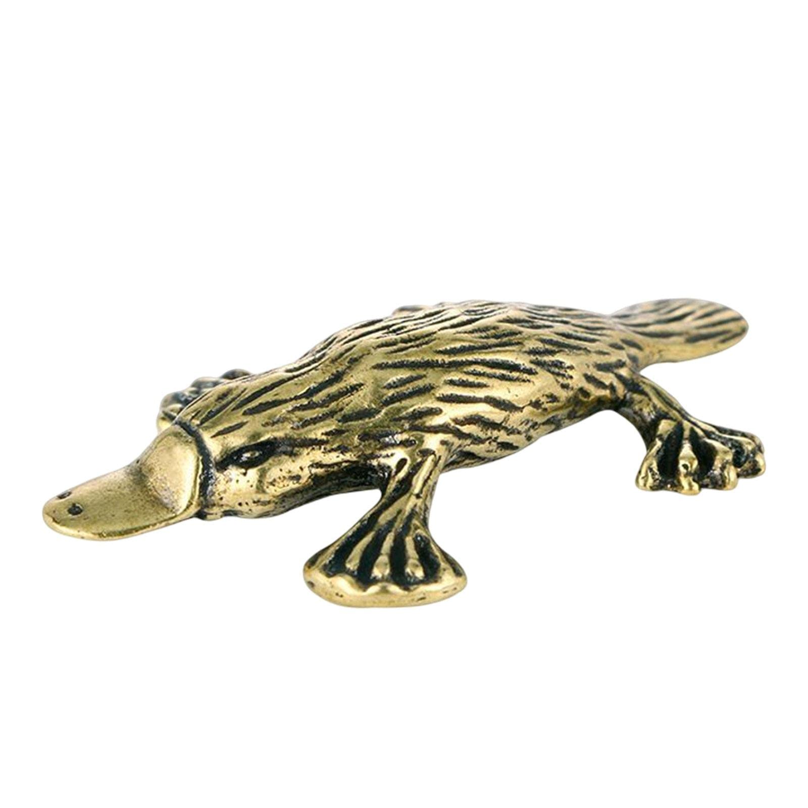 Bhfziap Copper Miniature Platypus Figurine Brass Duckbill Statue Platypus Ornament For Home